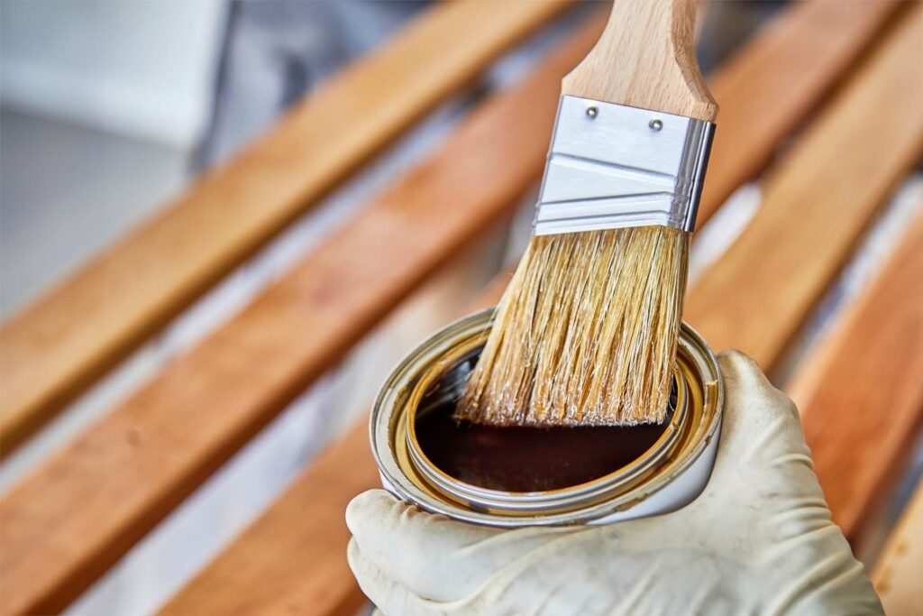 Paint Brush in a Can of Wood Varnish